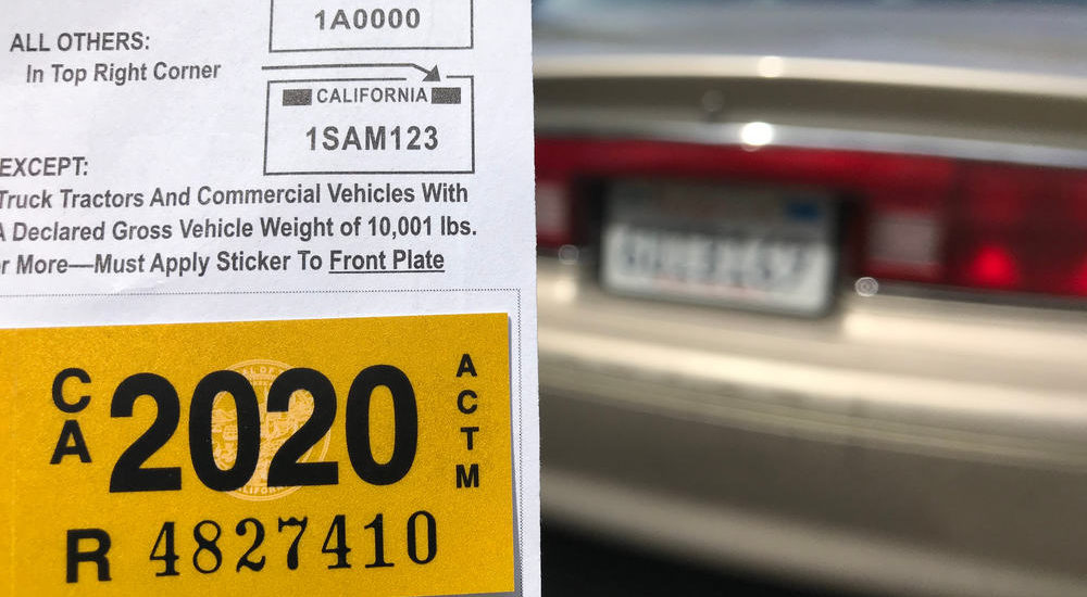 how much to register a car in california